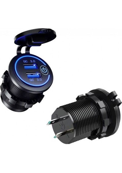 12 V/24 V Qc3.0 USB Hızlı Araç Şarj Soketi Dokunmatik Anahtarılı fiyatları