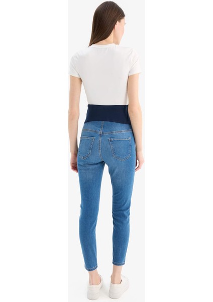 Skinny Fit Yırtık Detaylı Yüksek Bel Düz Paça Uzun Hamile Pantolon X2068AZ24SP