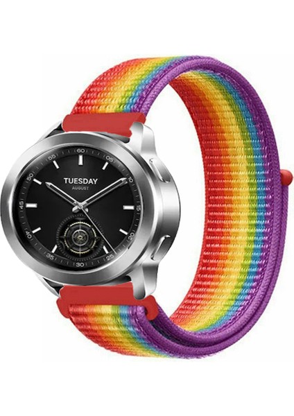 Xiaomi Watch S1 S2 S3 ile Uyumlu Kordon Kumaş Desenli Cırt Cırtlı Spor Kayış