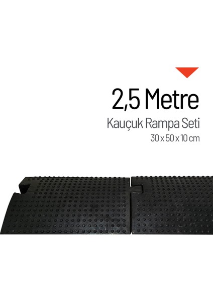 Kauçuk Rampa, Otopark Rampası, Kaldırım Rampası 30 x 50 x 10 cm 2,5 Metre