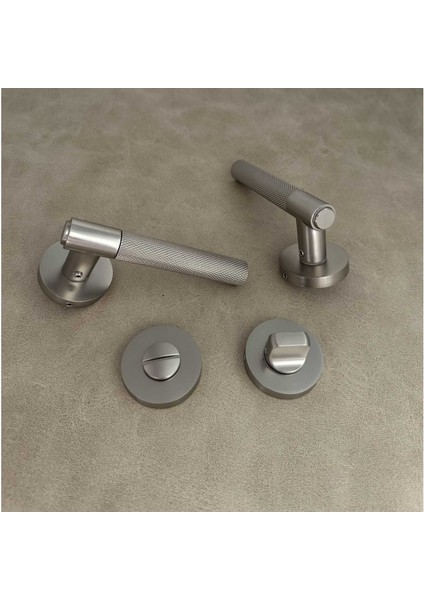 Rivax Meta Inox Zamak Yuvarlak Rozetli Wc Banyo Kapı Kolu 1 Takım