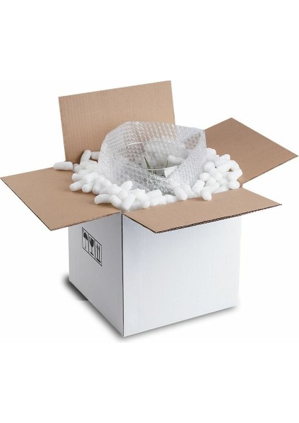 35X35X35 cm Çift Oluklu A-Box Taşıma Kolisi 20 Adet - Beyaz