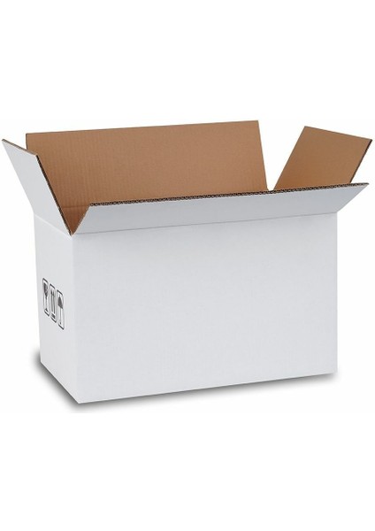 35X35X35 cm Çift Oluklu A-Box Taşıma Kolisi 20 Adet - Beyaz
