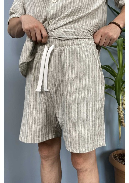 Oversize Gömlek Şort Keten Takım modelleri