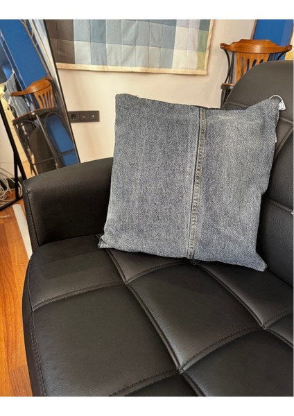 Denim Orta Dikiş Detaylı Kırlent Kılıfı fırsatları