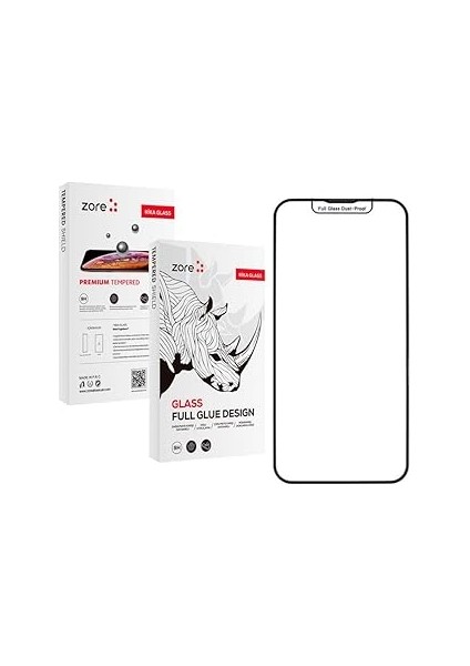 Zore Ile Uyumlu Iphone 16 Plus Zore Rika Premium Temperli Cam Ekran Koruyucu Siyah