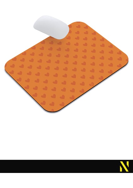 Turuncu Renkli Kalpli Desenli Ergonomik Mouse Pad - 23 cm x 19 cm - Kaydırmaz Taban Ev ve Ofis Kullanımı Fare Altlığı Mousepad indirimleri