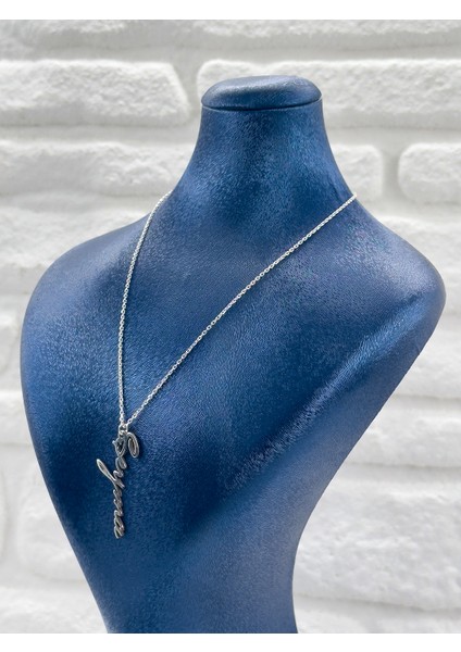 Isme Özel Tasarım Imza Model Kadın Gümüş Kolye