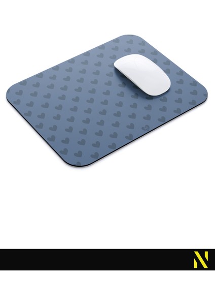 Lacivert Renkli Kalpli Desenli Ergonomik Mouse Pad - 23 cm x 19 cm - Kaydırmaz Taban Ev ve Ofis Kullanımı Fare Altlığı Mousepad modelleri