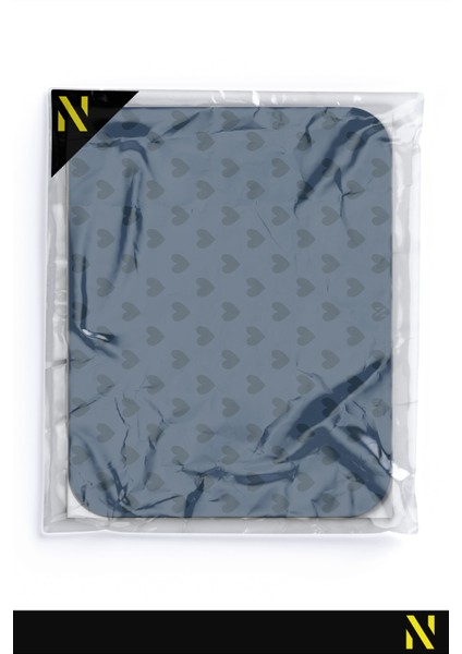 Lacivert Renkli Kalpli Desenli Ergonomik Mouse Pad - 23 cm x 19 cm - Kaydırmaz Taban Ev ve Ofis Kullanımı Fare Altlığı Mousepad