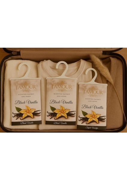 Black Vanilla (Siyah Vanilya) Askılı Dolap ve Çekmece Kokusu 3' Lü Paket fiyatları