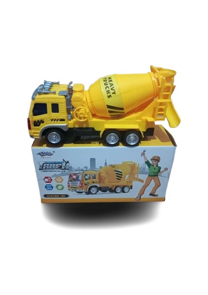 3D Işıklı, Sesli, Müzikli Çarp Dön Sensörlü Beton Mikseri - Iş Makinesi - Eğlenceli Oyuncaklar!