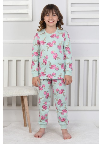 Cute Flamingo Desenli Kız Çocuk Pijama Takımı