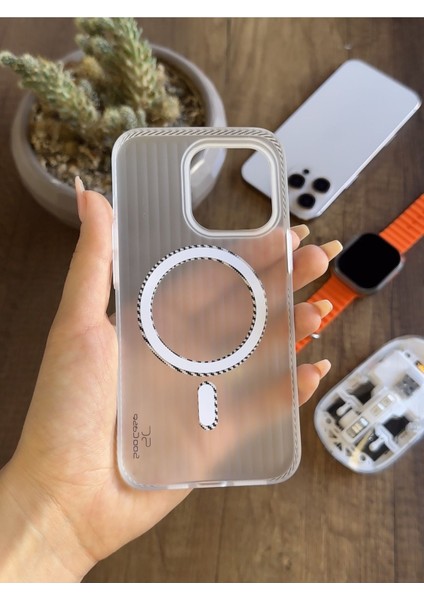iPhone 13 Pro Uyumlu Manyetik Şeffaf Kılıf SOOCASE645