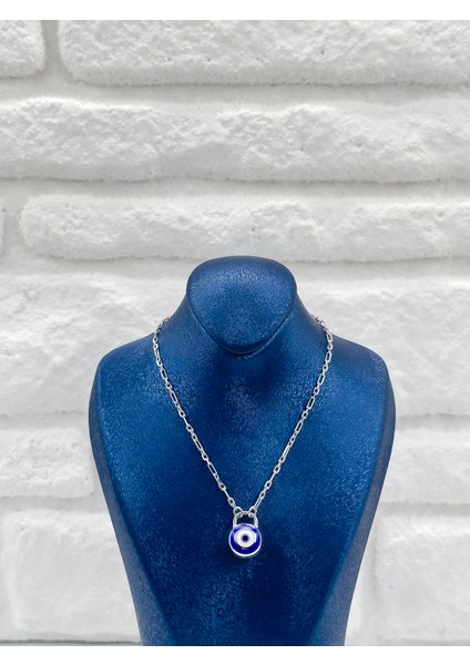 Spor Nazar Boncuklu Kadın Gümüş Kolye