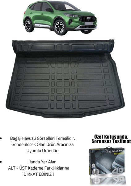 Ford Kuga 2020+ Uyumlu 4.5d Premium Havuzlu Oto Paspas ve Liner Marka 3D Bagaj Havuzu fiyatları