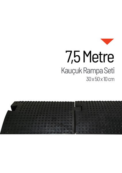Kauçuk Rampa, Otopark Rampası, Kaldırım Rampası 30 x 50 x 10 cm 7,5 Metre