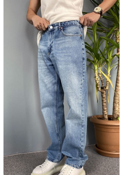 Taşlanmış Kot Pantolon Regular Kalıp
