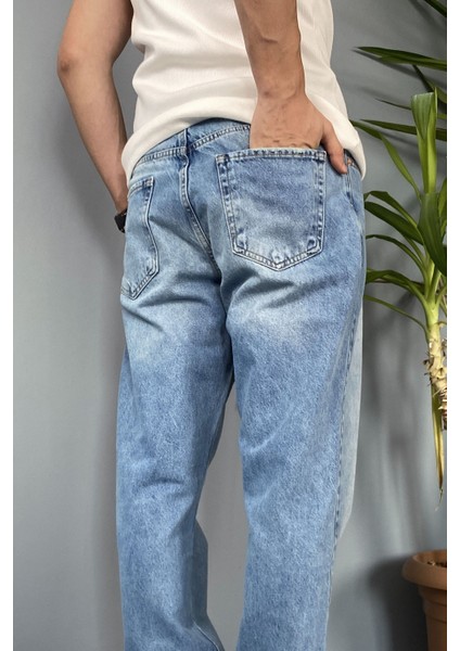 Taşlanmış Kot Pantolon Regular Kalıp