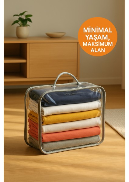 Pratik Saklama Hurcu 28X32X15 cm - Katlanabilir, Fermuarlı, Yatak Altı & Dolap Içi Hurç