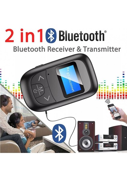 Bluetooth 5.0 Verici ve Alıcı Ekranlı Kablosuz Ses Aktarım Adaptörü indirimleri