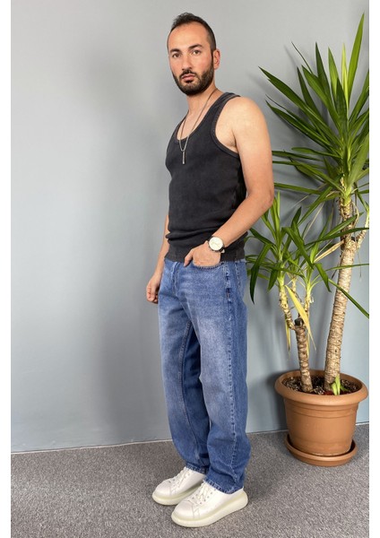 Taşlanmış Kot Pantolon Regular Kalıp