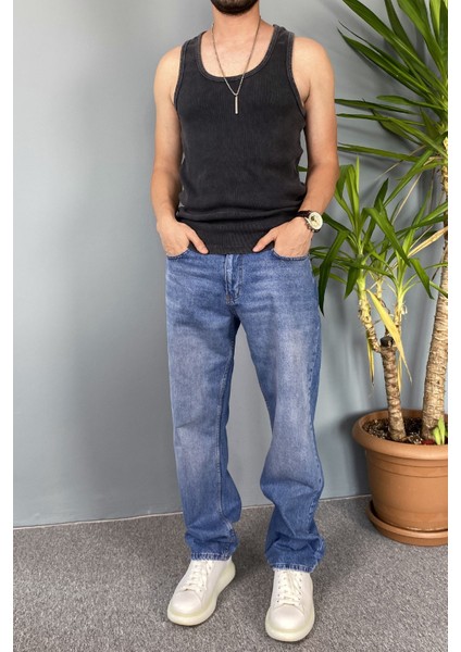 Taşlanmış Kot Pantolon Regular Kalıp