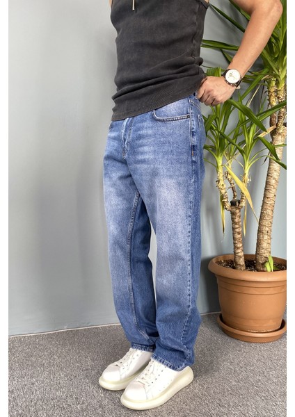 Taşlanmış Kot Pantolon Regular Kalıp