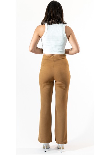 Çimalı Düğmeli Pantolon