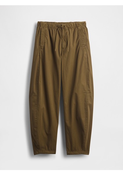 Kadın Koyu Yeşil Mid Rise Barrel Paraşüt Pantolon fiyatları