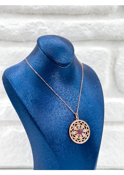 Rose Renk Kar Tanesi Model Kadın Gümüş Kolye - Kar Tanesi Kolye fiyatları