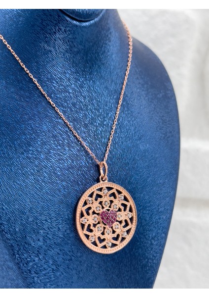 Rose Renk Kar Tanesi Model Kadın Gümüş Kolye - Kar Tanesi Kolye fırsatları