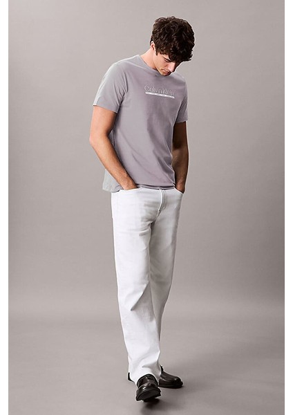 Erkek Kontur Grafik Baskılı T-Shirt - Gri fırsatları