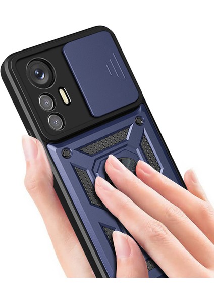 Mi 12 Lite Kılıf Magnetik Standlı Kamera Korumalı Vrdr Sürgülü Vega Kapak - Siyah indirimleri