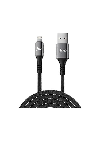 Juo 12W 2.4A Usb-A To Lightning Iphone Ipad Örgülü Hızlı Şarj ve Data Kablosu 2 Metre