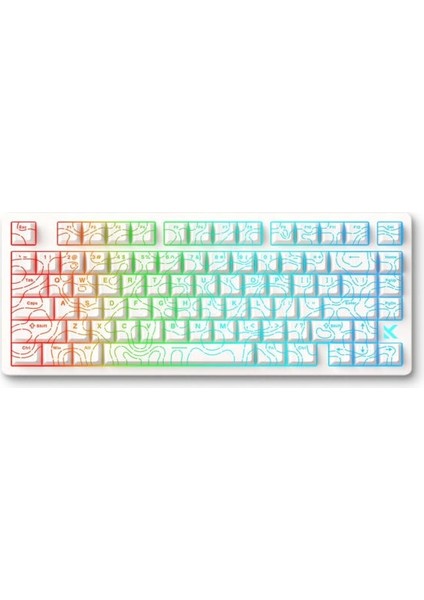 Jet 75 E-Sport White Topographic %75 Hall Effect Kailh Magnetic God Manyetik Switch Rgb Hotswap Mekanik Gaming Klavye (MC-JET75-9)
