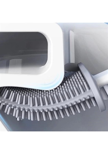 Bfs Duvara Monte Edilebilir Kapaklı Askılı Klozet Yumuşak Silikon Başlıklı Tuvalet Fırçası Seti fırsatları