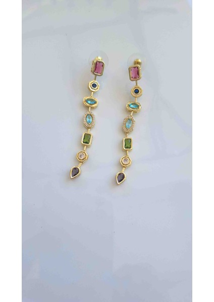 Renkli Sallantılı Küpe