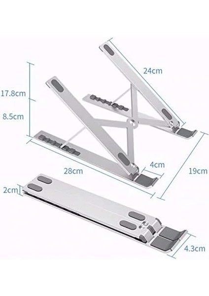 N29-2 Büyük 14' - 17.3' Katlanır Alüminyum Laptop Standı
