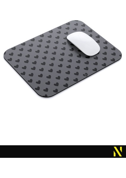 Siyah Renkli Kalpli Desenli Ergonomik Mouse Pad - 23 cm x 19 cm - Kaydırmaz Taban Ev ve Ofis Kullanımı Fare Altlığı Mousepad modelleri