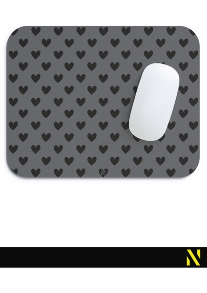 Siyah Renkli Kalpli Desenli Ergonomik Mouse Pad - 23 cm x 19 cm - Kaydırmaz Taban Ev ve Ofis Kullanımı Fare Altlığı Mousepad fırsatları