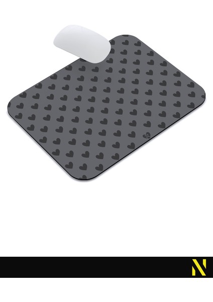 Siyah Renkli Kalpli Desenli Ergonomik Mouse Pad - 23 cm x 19 cm - Kaydırmaz Taban Ev ve Ofis Kullanımı Fare Altlığı Mousepad indirimleri