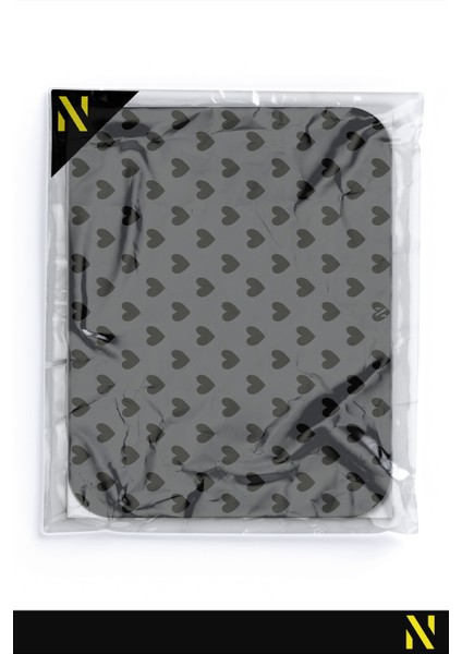 Siyah Renkli Kalpli Desenli Ergonomik Mouse Pad - 23 cm x 19 cm - Kaydırmaz Taban Ev ve Ofis Kullanımı Fare Altlığı Mousepad