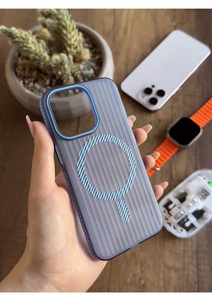 iPhone 15 Pro Uyumlu Manyetik Şeffaf Kılıf SOOCASE645
