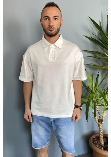 Polo Yaka Ekru Tişört
