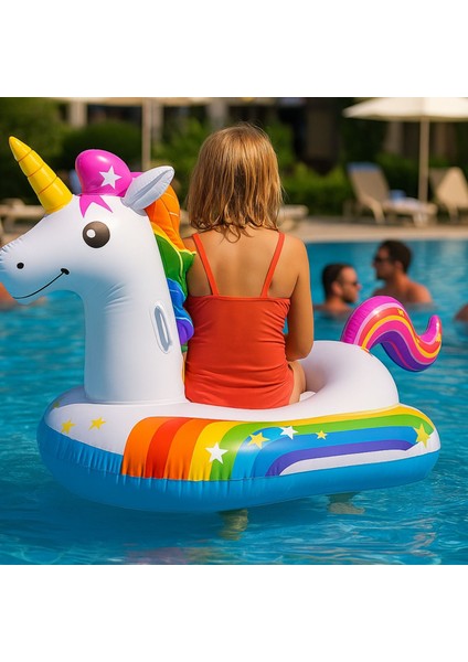 Renkli Unicorn Yatak – Plaj ve Havuz Keyfi-Çocuklara Özel Unicorn Desenli Deniz Yatağı modelleri