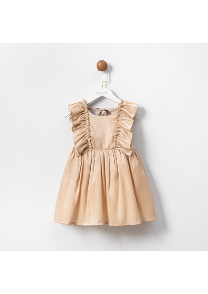 Fırfır Detaylı Kız Çocuk Elbise Abiye