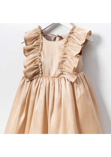 Fırfır Detaylı Kız Çocuk Elbise Abiye modelleri