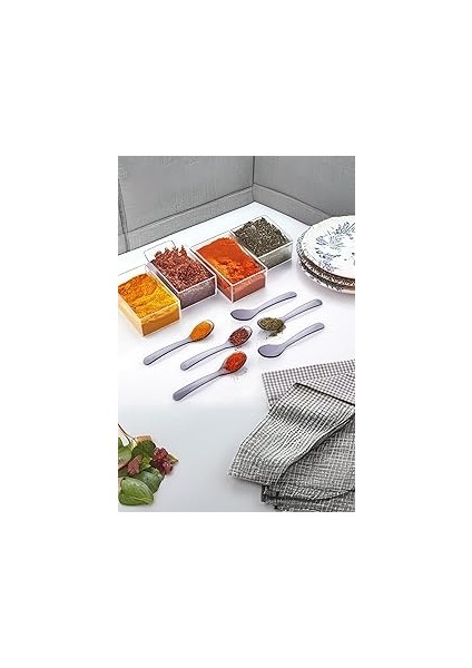 Mithra Life 12 Li Gri Baharat Bal ve Servis Kaşığı MIT1138