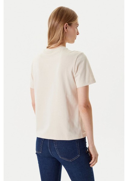 Kadın Monogram Logolu T-Shirt - Bej fiyatları